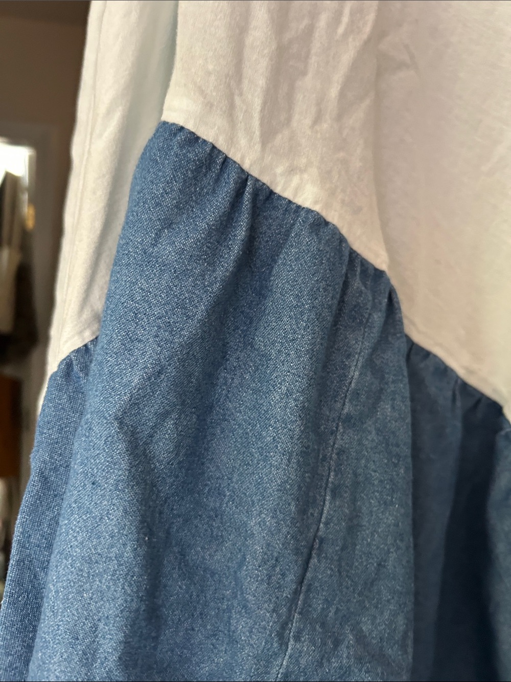 Hawthorne Hill denim dust ruffle, twin